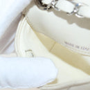 CHANEL V-stitch Classic Mini Chain Bag Lamb Skin Beige Silver CC Auth bs36939M-24