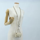 CHANEL V-stitch Classic Mini Chain Bag Lamb Skin Beige Silver CC Auth bs36939M-26