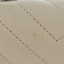 CHANEL V-stitch Classic Mini Chain Bag Lamb Skin Beige Silver CC Auth bs36939M-3