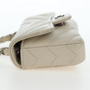 CHANEL V-stitch Classic Mini Chain Bag Lamb Skin Beige Silver CC Auth bs36939M-5