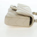 CHANEL V-stitch Classic Mini Chain Bag Lamb Skin Beige Silver CC Auth bs36939M-6
