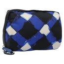 CHANEL Clutch Bag Nylon Blue Silver CC Auth bs36940V-1