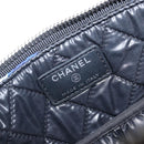 CHANEL Clutch Bag Nylon Blue Silver CC Auth bs36940V-9