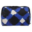 CHANEL Clutch Bag Nylon Blue Silver CC Auth bs36940V-2