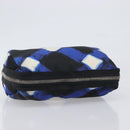 CHANEL Clutch Bag Nylon Blue Silver CC Auth bs36940V-5