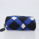CHANEL Clutch Bag Nylon Blue Silver CC Auth bs36940V-6