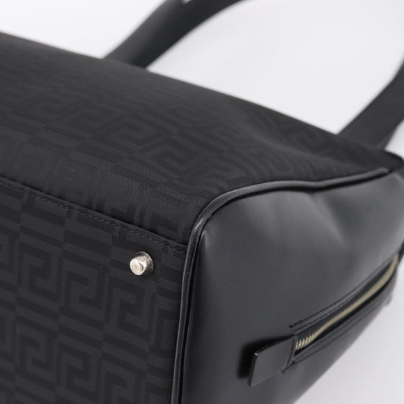Gianni Versace Tote Bag Canvas Black Silver Auth bs36941
