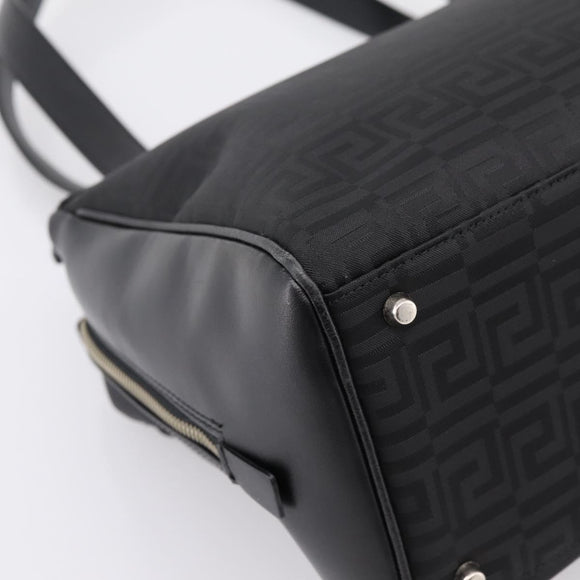 Gianni Versace Tote Bag Canvas Black Silver Auth bs36941