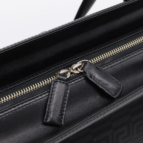 Gianni Versace Tote Bag Canvas Black Silver Auth bs36941