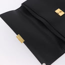 CELINE Business Bag Leather Black Gold Auth bs36942A-16