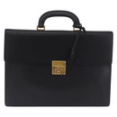 CELINE Business Bag Leather Black Gold Auth bs36942A-2
