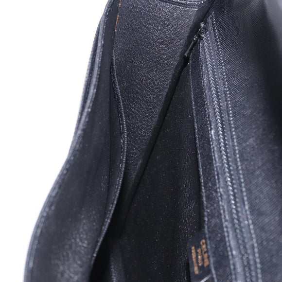 CELINE Business Bag Leather Black Gold Auth bs36942A