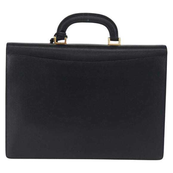 CELINE Business Bag Leather Black Gold Auth bs36942A
