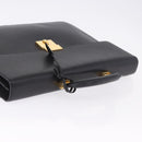 CELINE Business Bag Leather Black Gold Auth bs36942A-6