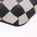 SAINT LAURENT Waist Bag Coated Canvas White Black Auth bs36944-10