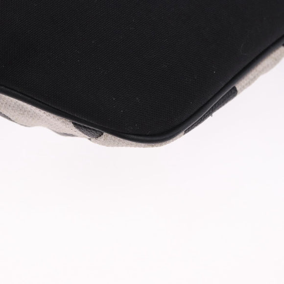 SAINT LAURENT Waist Bag Coated Canvas White Black Auth bs36944