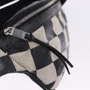 SAINT LAURENT Waist Bag Coated Canvas White Black Auth bs36944-19