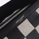 SAINT LAURENT Waist Bag Coated Canvas White Black Auth bs36944-20