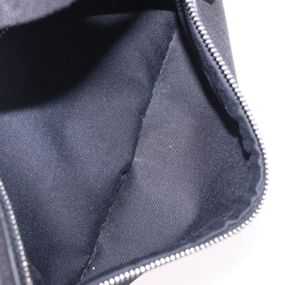 SAINT LAURENT Waist Bag Coated Canvas White Black Auth bs36944