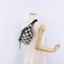 SAINT LAURENT Waist Bag Coated Canvas White Black Auth bs36944-26