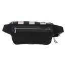 SAINT LAURENT Waist Bag Coated Canvas White Black Auth bs36944-2
