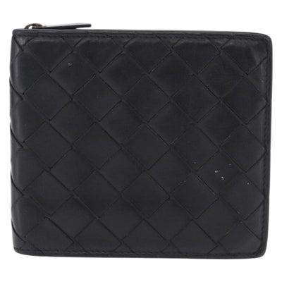 BOTTEGA VENETA INTRECCIATO Bifold Wallet Leather Black Auth bs36945 - 0