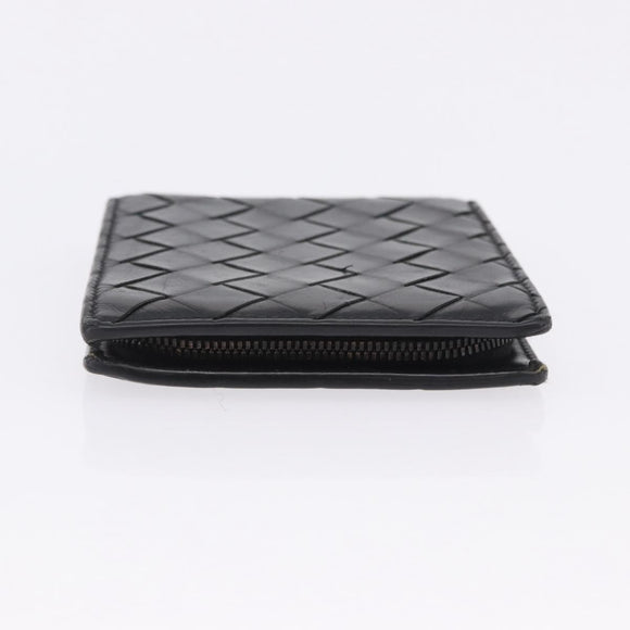 BOTTEGA VENETA INTRECCIATO Bifold Wallet Leather Black Auth bs36945