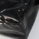 CHANEL Matelasse Shoulder Bag Patent leather Black Silver CC Auth bs36946-10
