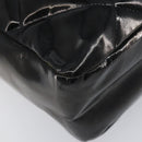 CHANEL Matelasse Shoulder Bag Patent leather Black Silver CC Auth bs36946-11