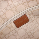 Christian Dior Canage Hand Bag Leather Brown Gold Auth bs36947-18