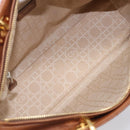 Christian Dior Canage Hand Bag Leather Brown Gold Auth bs36947-11