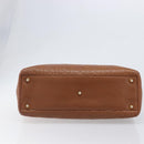 Christian Dior Canage Hand Bag Leather Brown Gold Auth bs36947-5