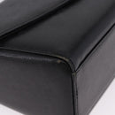 GIVENCHY Hand Bag Leather 2way Black Gold Auth bs36948-9
