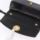 GIVENCHY Hand Bag Leather 2way Black Gold Auth bs36948-10