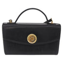 GIVENCHY Hand Bag Leather 2way Black Gold Auth bs36948-13