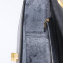 GIVENCHY Hand Bag Leather 2way Black Gold Auth bs36948-21