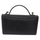 GIVENCHY Hand Bag Leather 2way Black Gold Auth bs36948-2