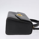 GIVENCHY Hand Bag Leather 2way Black Gold Auth bs36948-3