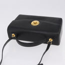 GIVENCHY Hand Bag Leather 2way Black Gold Auth bs36948-6