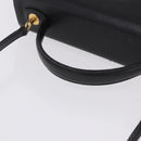 GIVENCHY Hand Bag Leather 2way Black Gold Auth bs36948-7