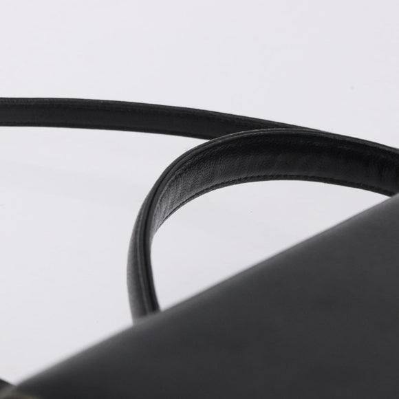 GIVENCHY Hand Bag Leather 2way Black Gold Auth bs36948
