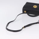 GIVENCHY Hand Bag Leather 2way Black Gold Auth bs36948-8