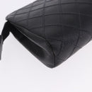 CHANEL Matelasse Pouch Caviar Skin Black Gold CC Auth bs36949-15