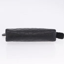 CHANEL Matelasse Pouch Caviar Skin Black Gold CC Auth bs36949-6