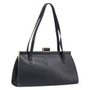 Salvatore Ferragamo Hand Bag Leather Black Gold Auth bs36950-1