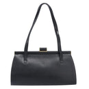 Salvatore Ferragamo Hand Bag Leather Black Gold Auth bs36950-2