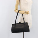 Salvatore Ferragamo Hand Bag Leather Black Gold Auth bs36950-21