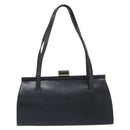 Salvatore Ferragamo Hand Bag Leather Black Gold Auth bs36950-3