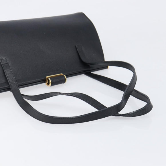 Salvatore Ferragamo Hand Bag Leather Black Gold Auth bs36950