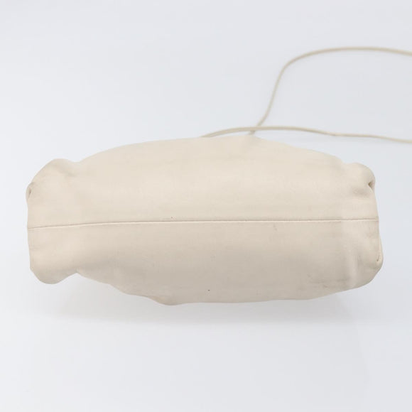 BOTTEGA VENETA Shoulder Bag Leather Ivory Gold Auth bs36951